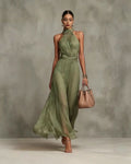 Liora Chiffon Halter Dress