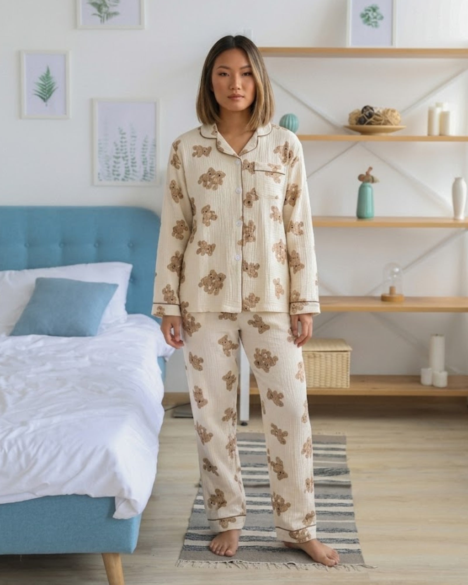 Pippa Bear Print Pyjama Set