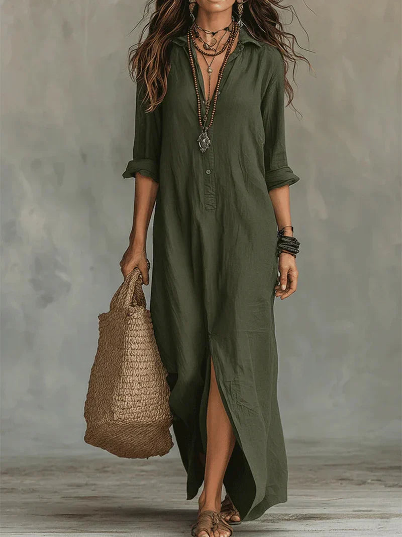 Adalyn Button Front Maxi Dress