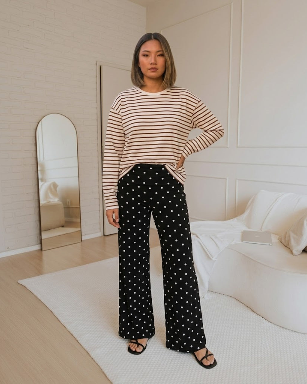 Sable Spot Fold Trouser
