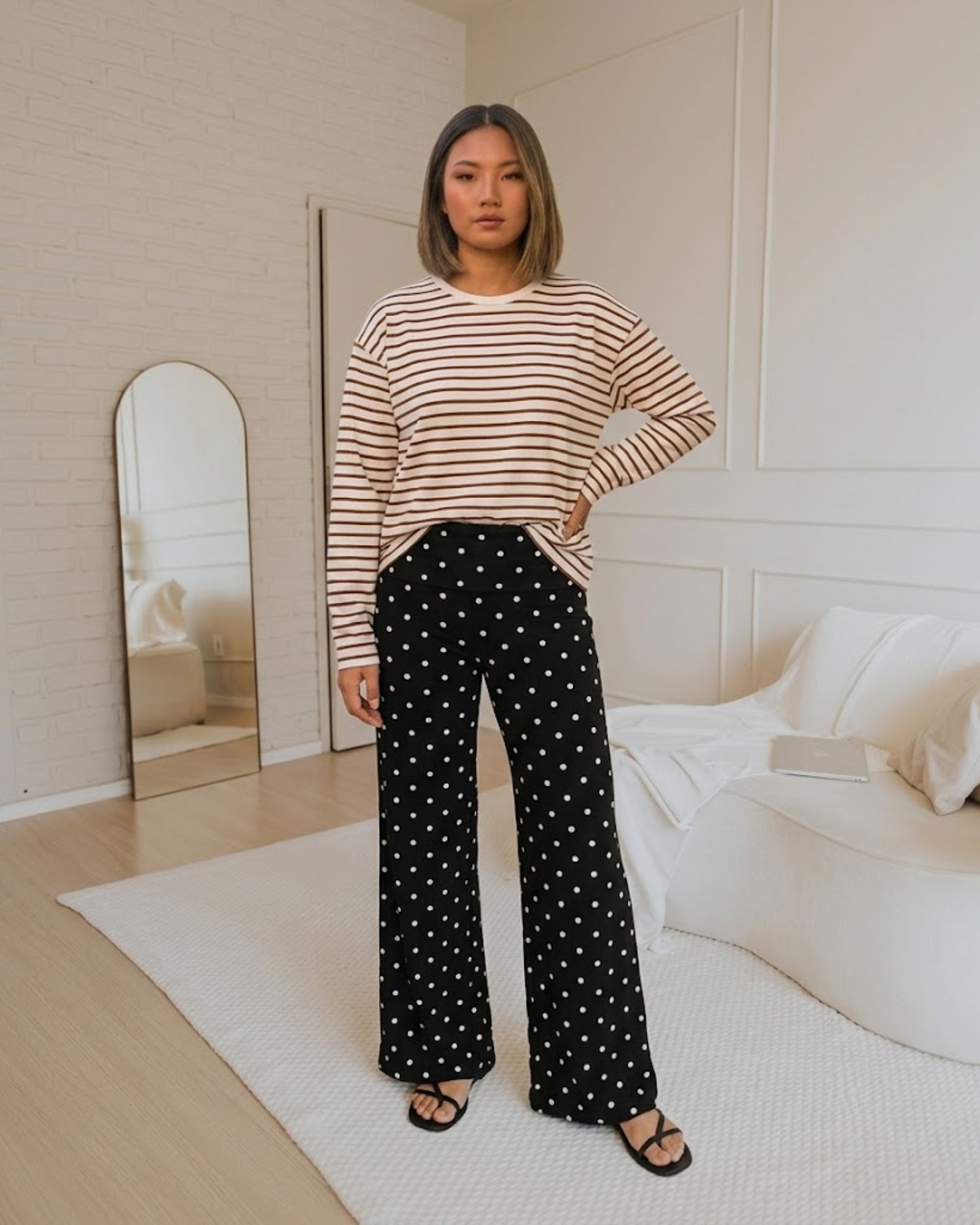 Sable Spot Fold Trouser