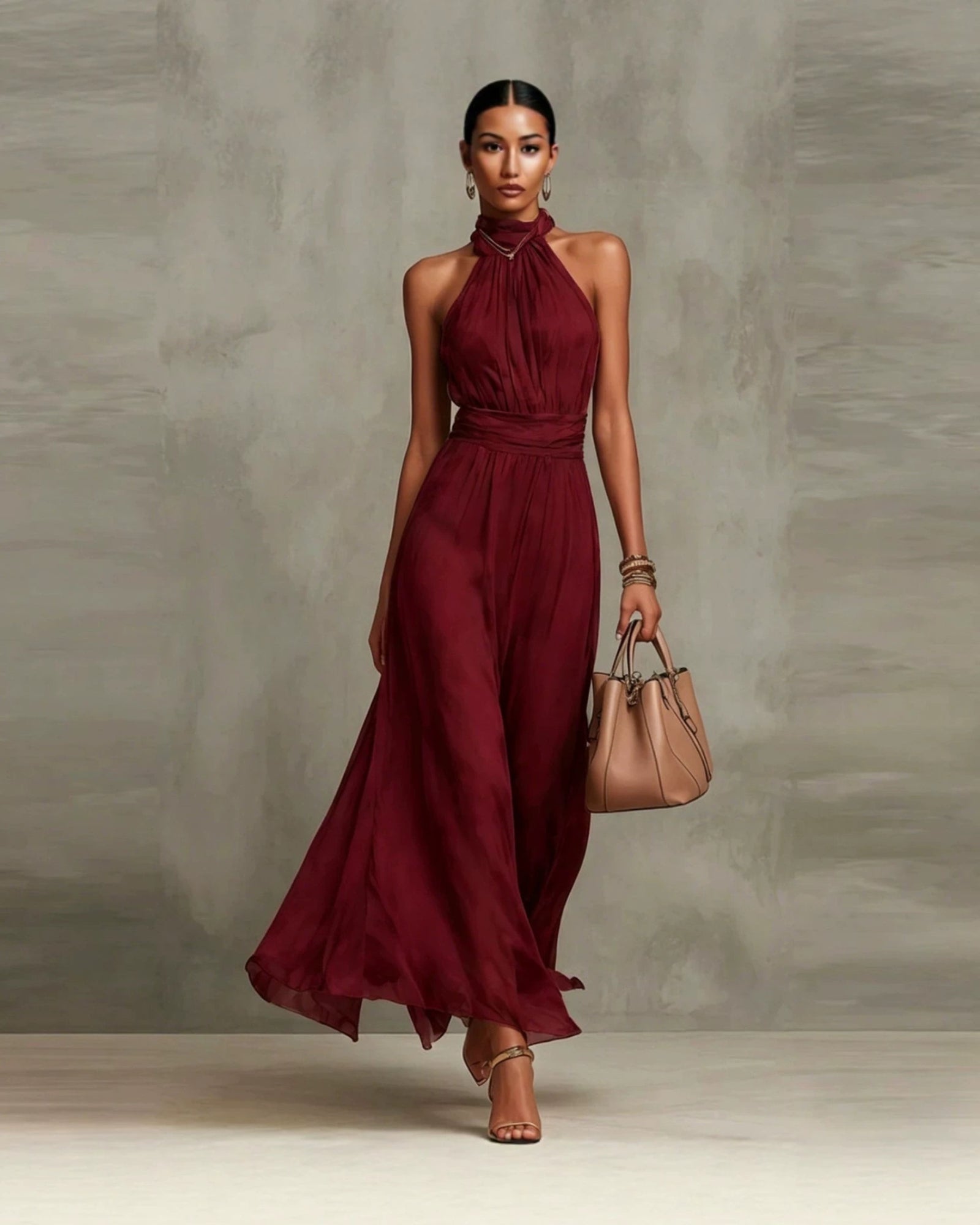Liora Chiffon Halter Dress