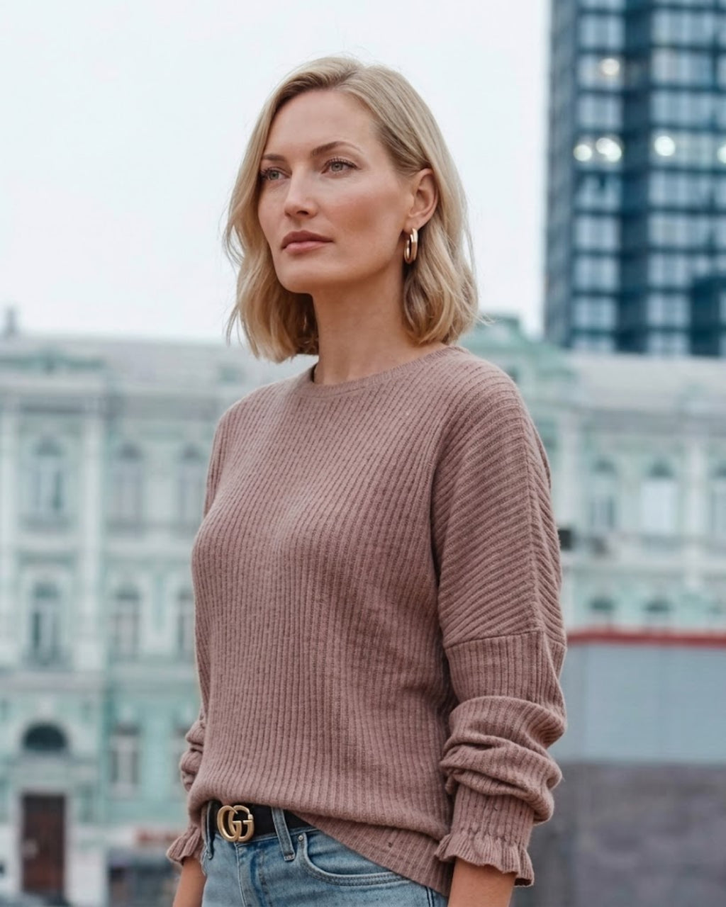 Britta Smocked Cuff Sweater
