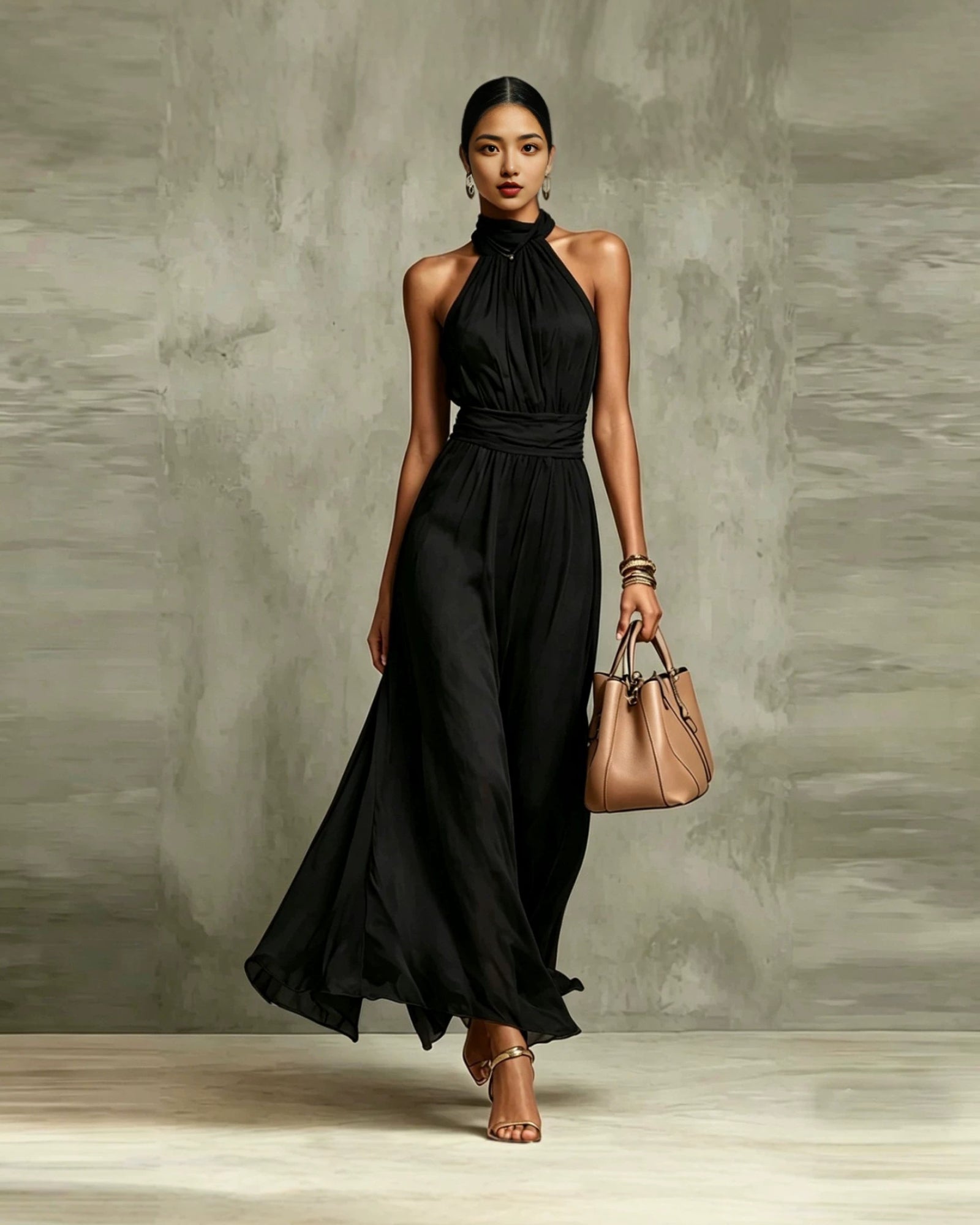 Liora Chiffon Halter Dress