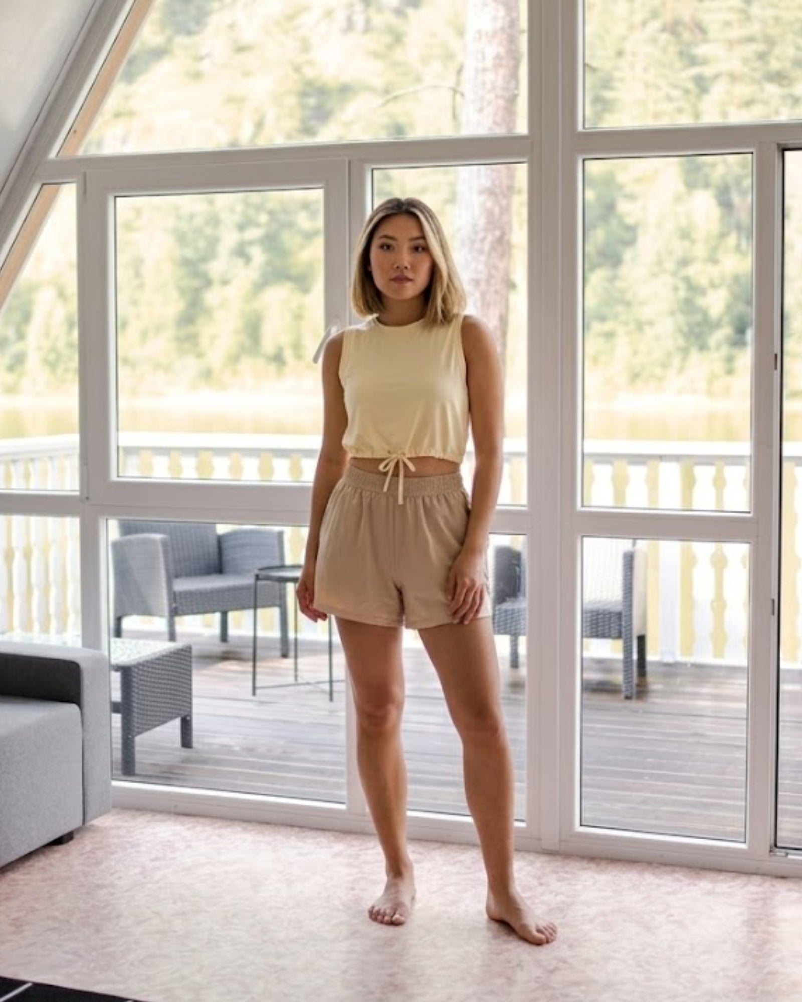 Pia Drawstring Crop Top