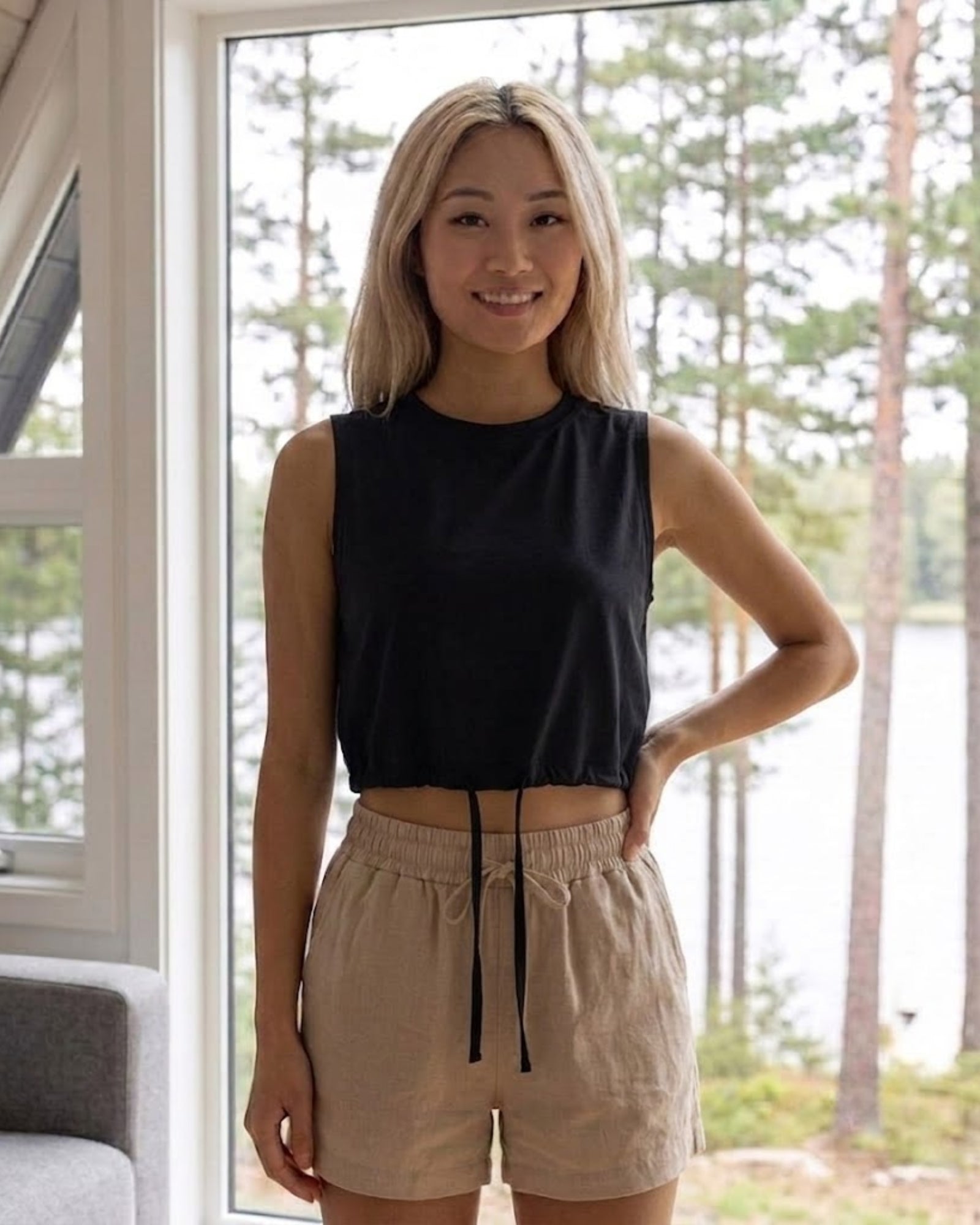 Pia Drawstring Crop Top