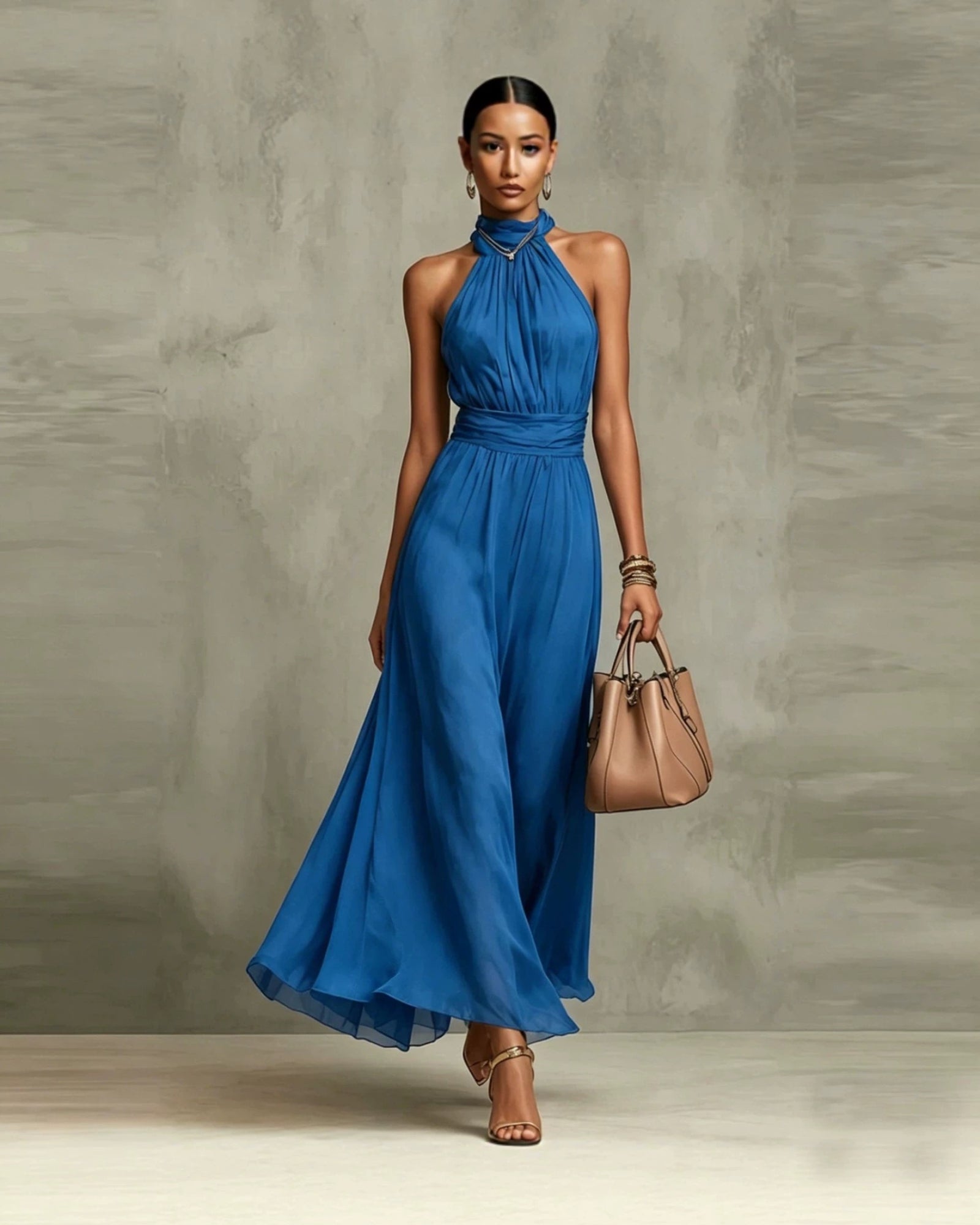 Liora Chiffon Halter Dress
