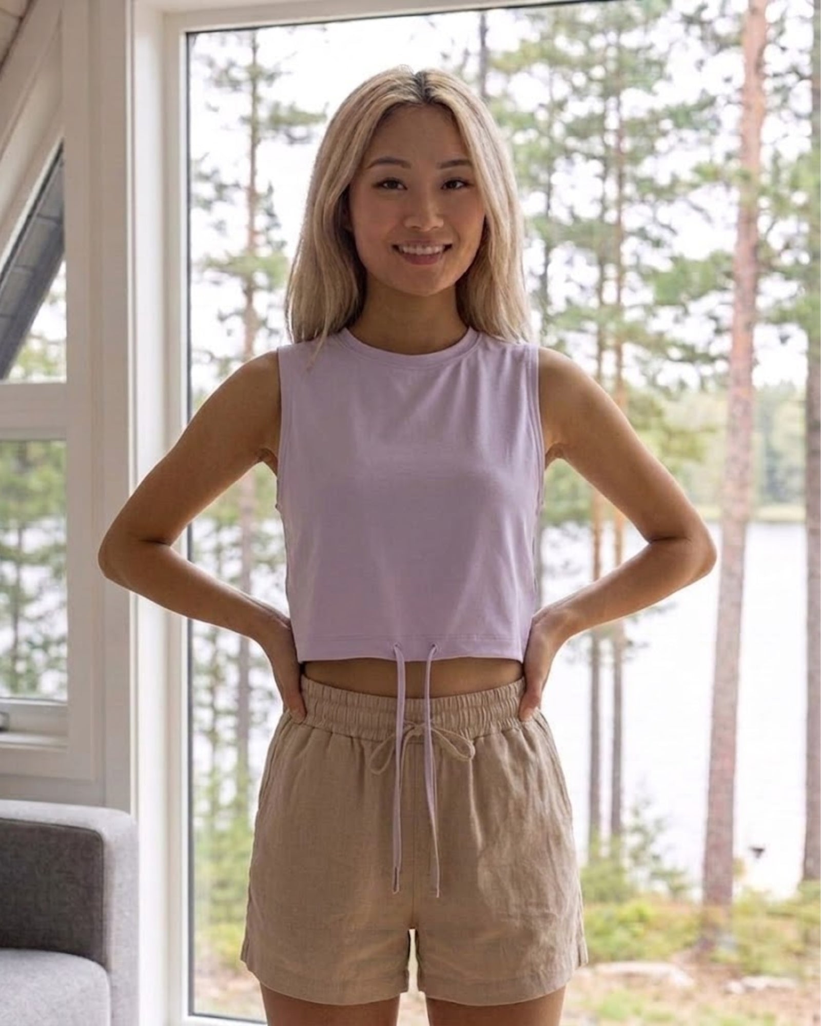 Pia Drawstring Crop Top