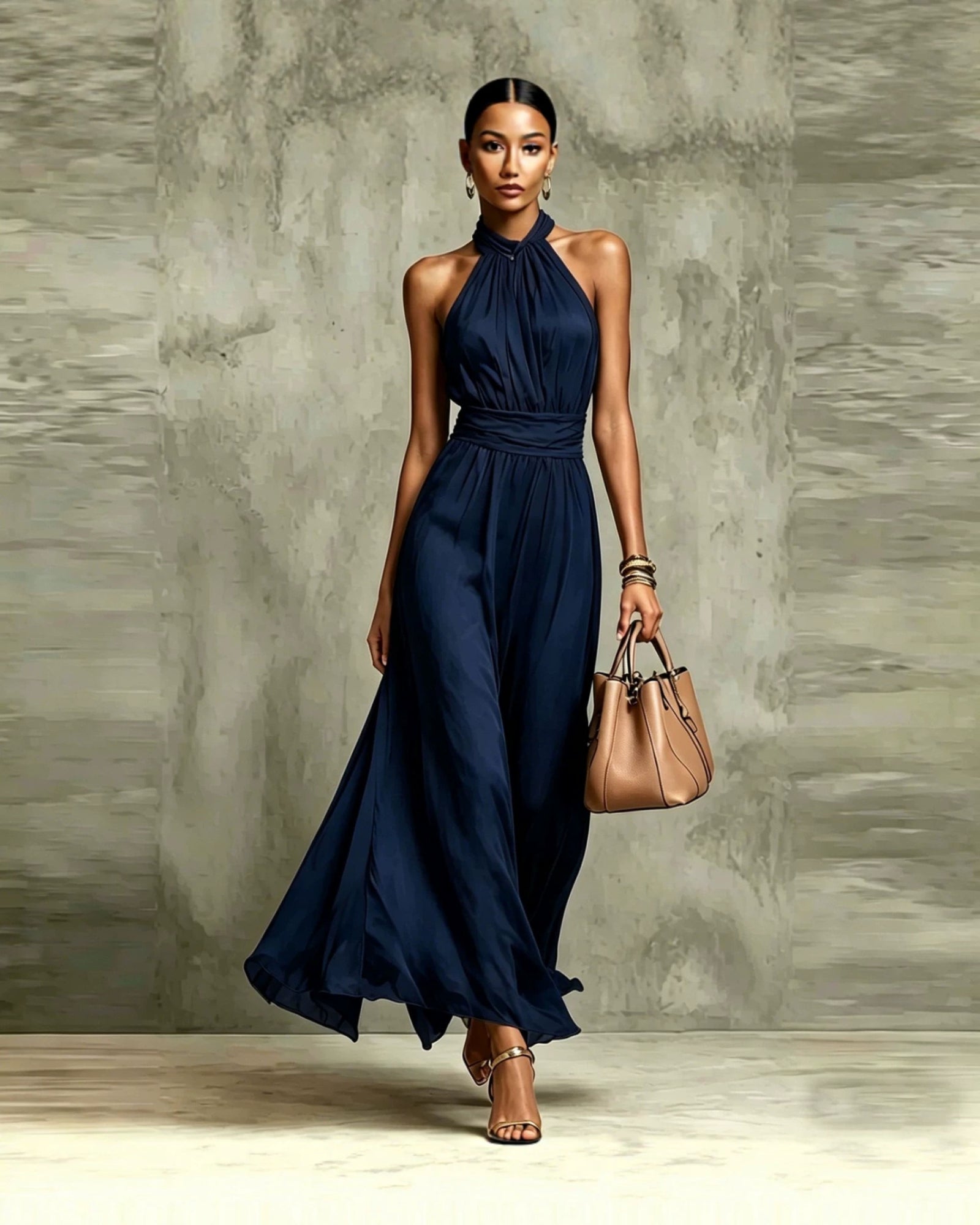 Liora Chiffon Halter Dress