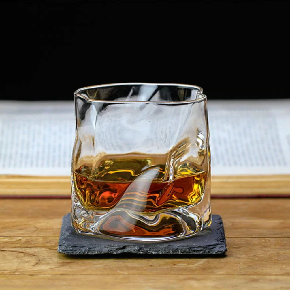 Ripple Cut Whiskey Glass