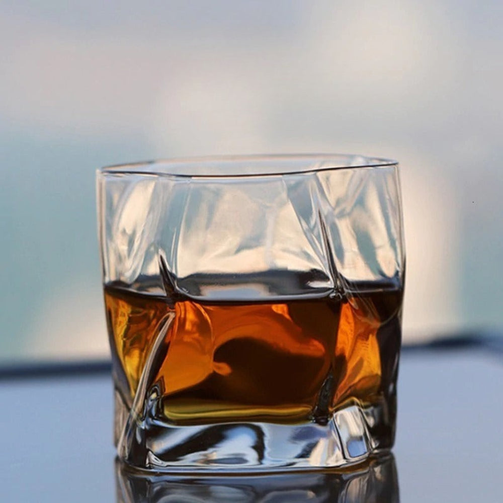 Ripple Cut Whiskey Glass