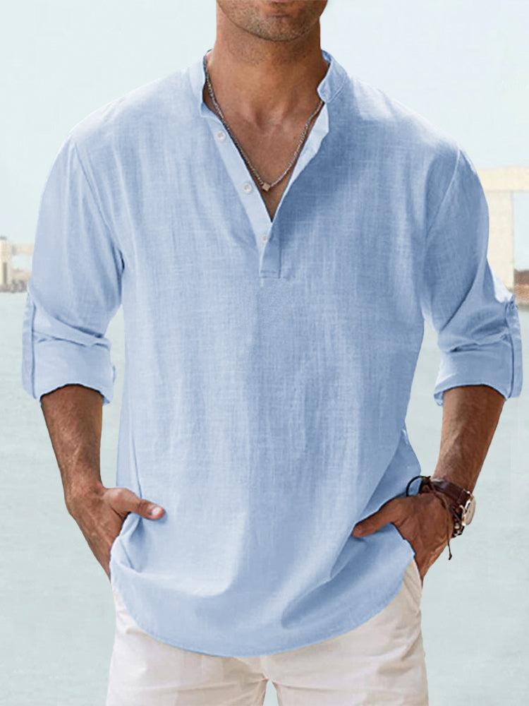 Dune Linen Henley Shirt