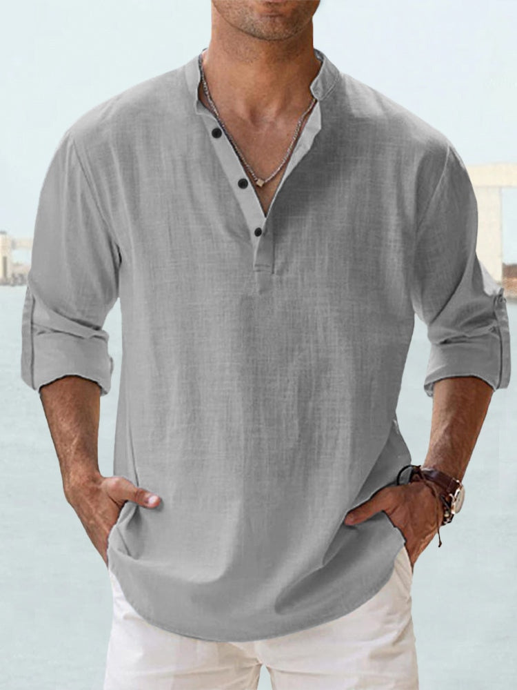 Dune Linen Henley Shirt