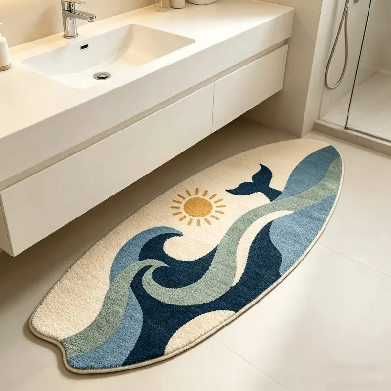 Whale Surfboard Rug