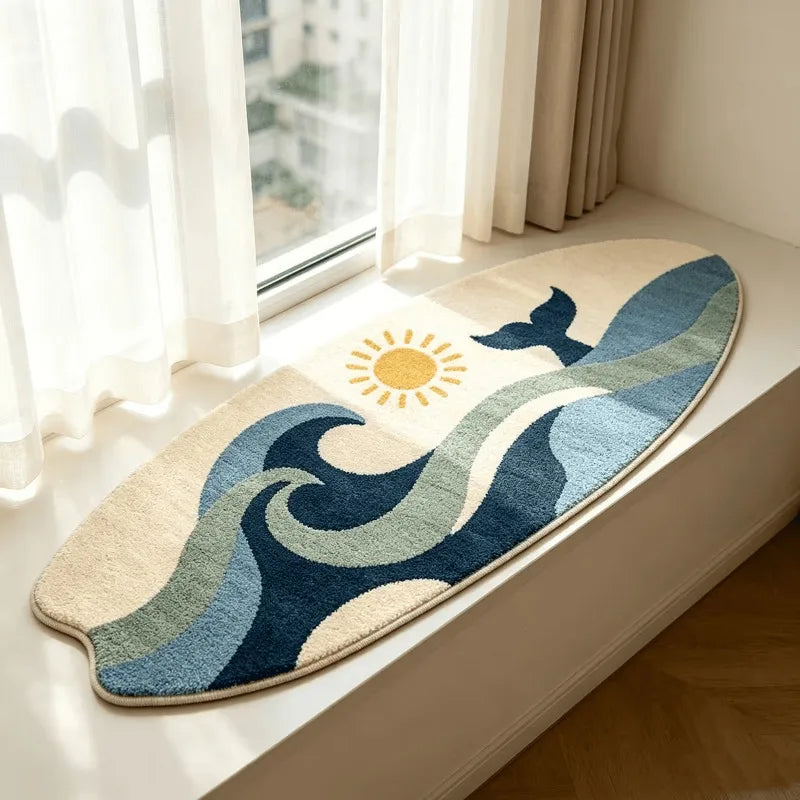 Whale Surfboard Rug