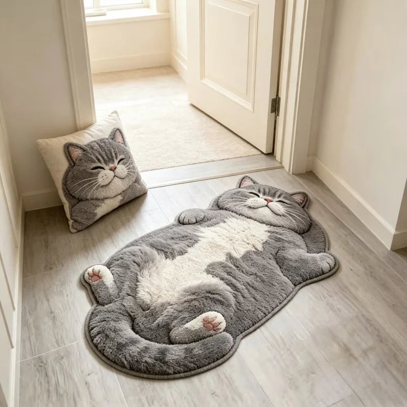 Sleepy Kitty Floor Mat