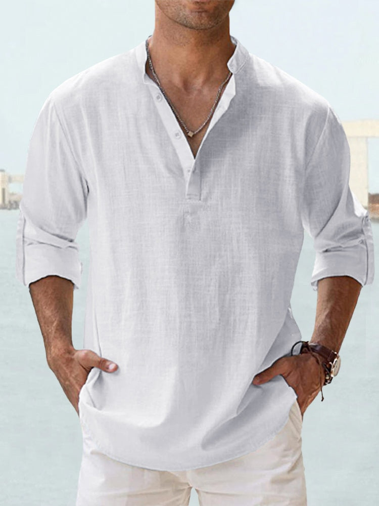 Dune Linen Henley Shirt