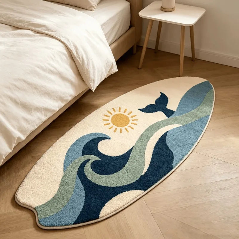 Whale Surfboard Rug