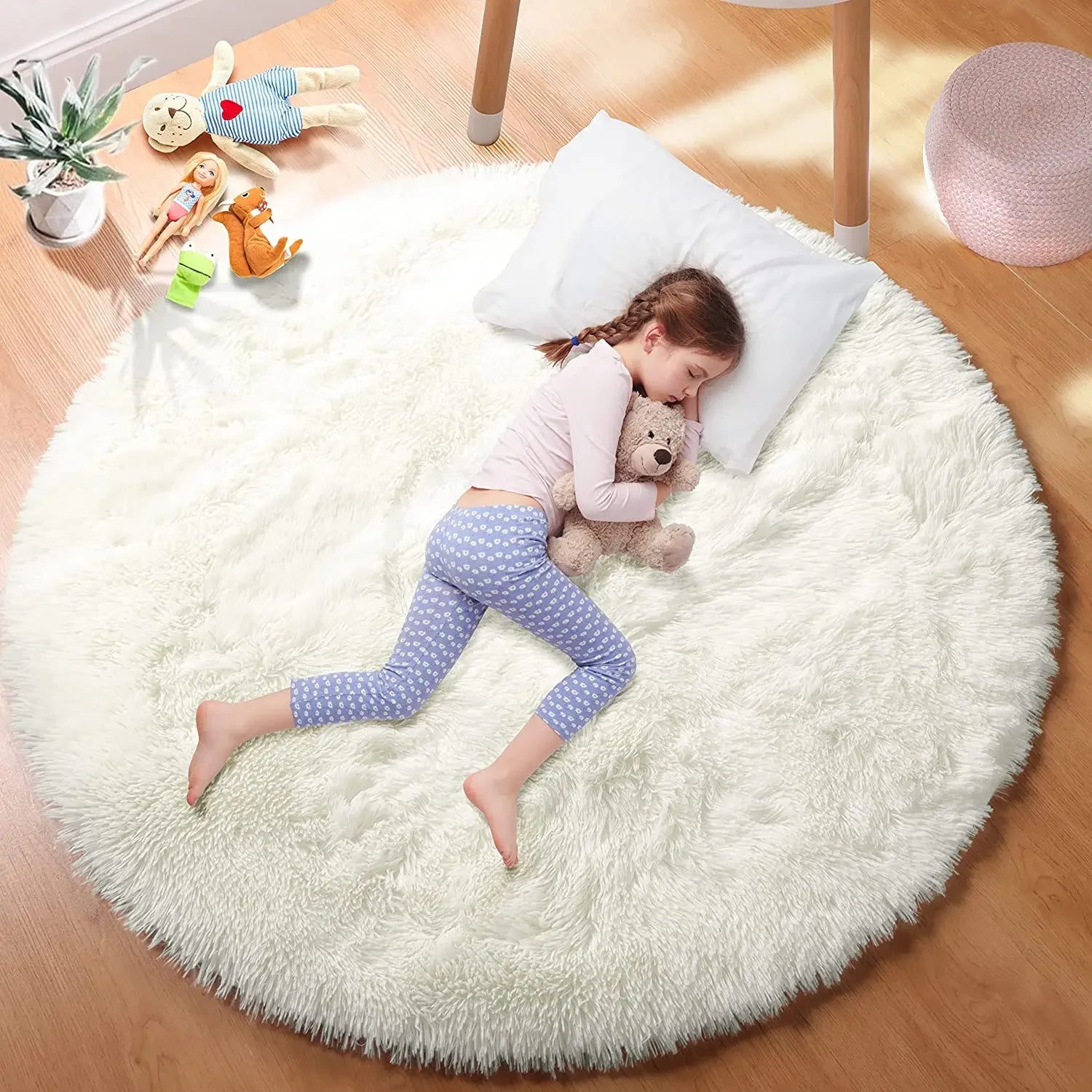 Fluffy Round Rug