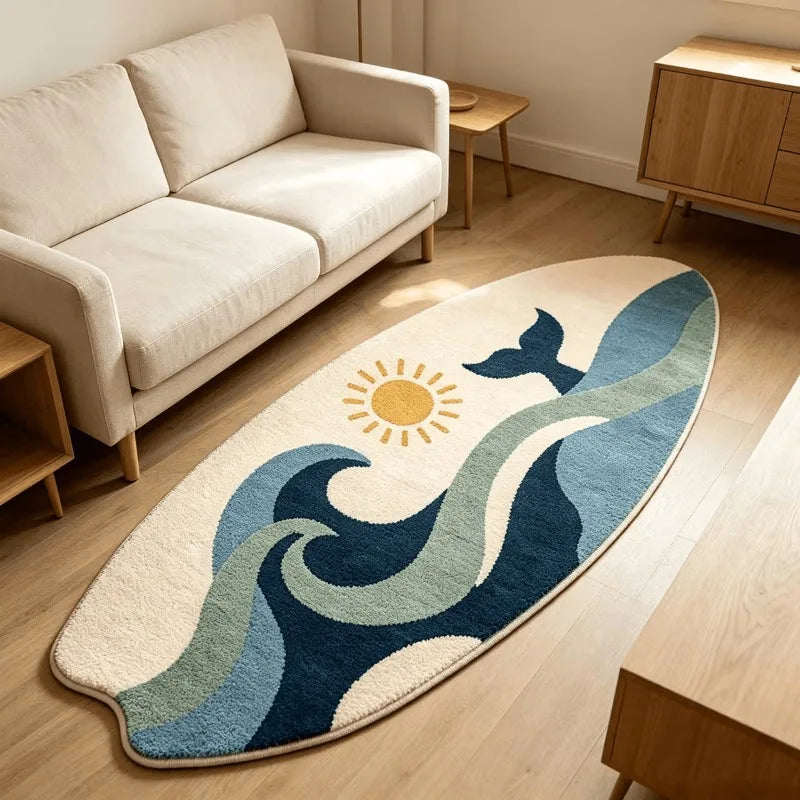Whale Surfboard Rug