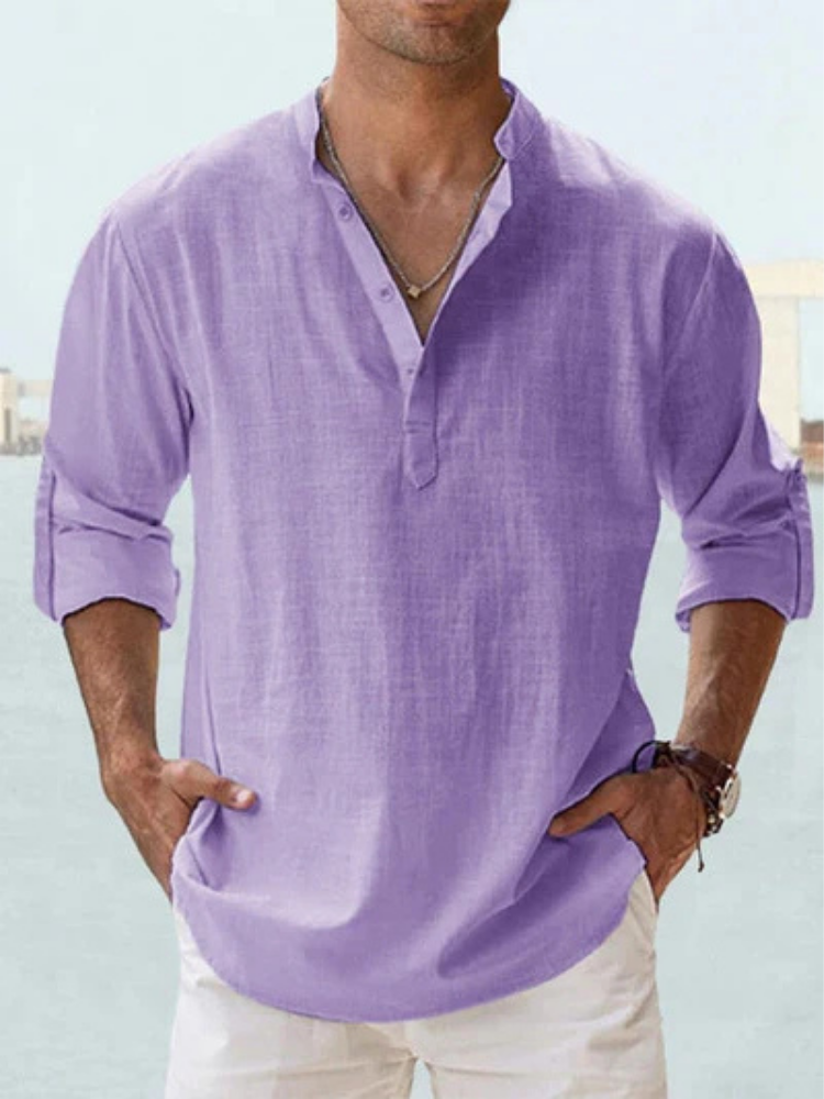Dune Linen Henley Shirt
