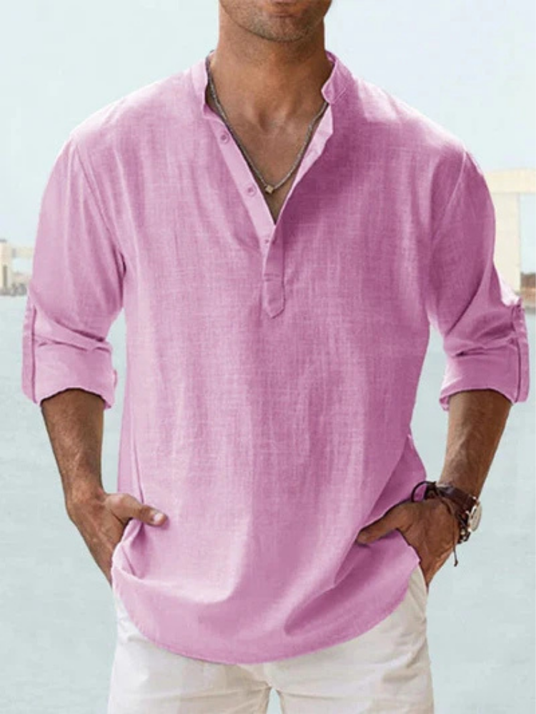 Dune Linen Henley Shirt