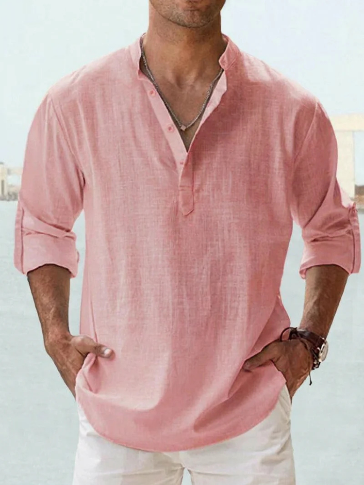 Dune Linen Henley Shirt