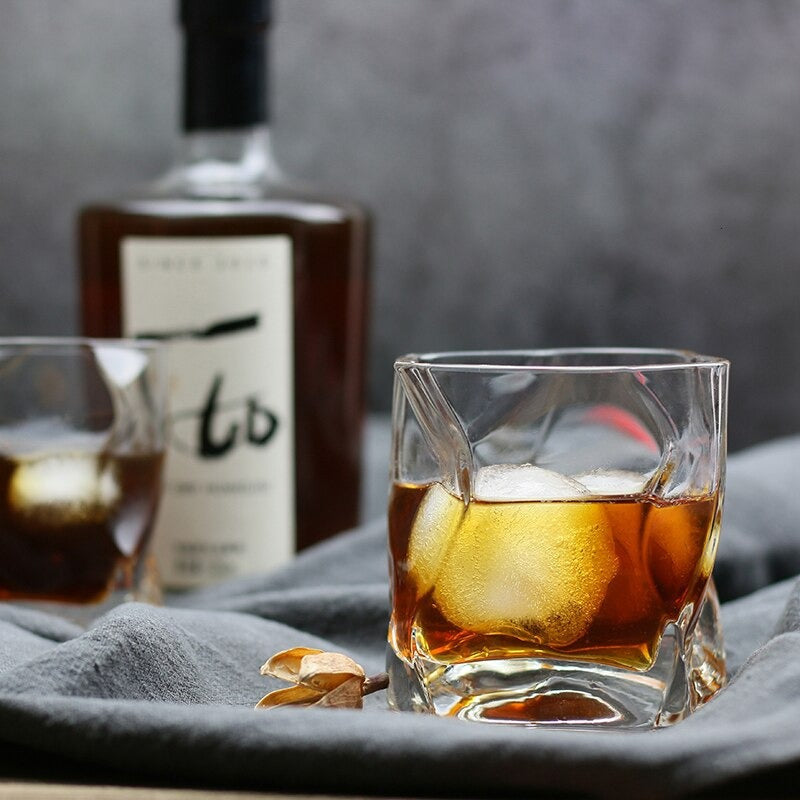 Ripple Cut Whiskey Glass