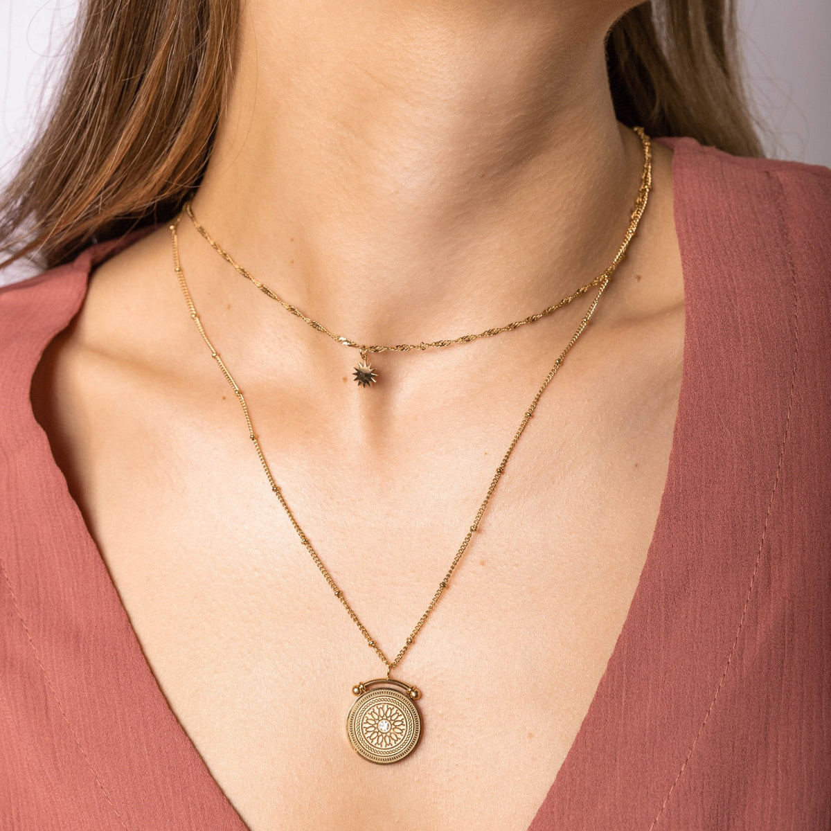 Boho Schijf Ketting