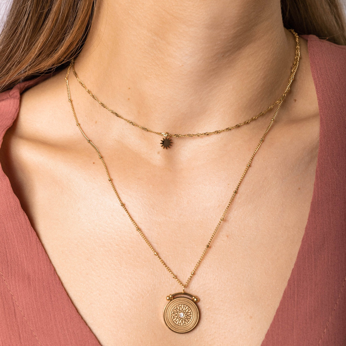 Boho Schijf Ketting