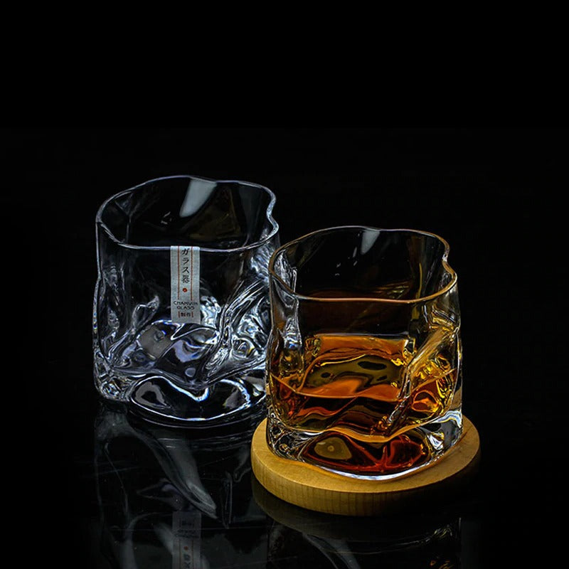 Ripple Cut Whiskey Glass