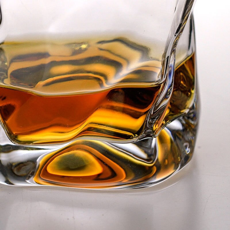 Ripple Cut Whiskey Glass