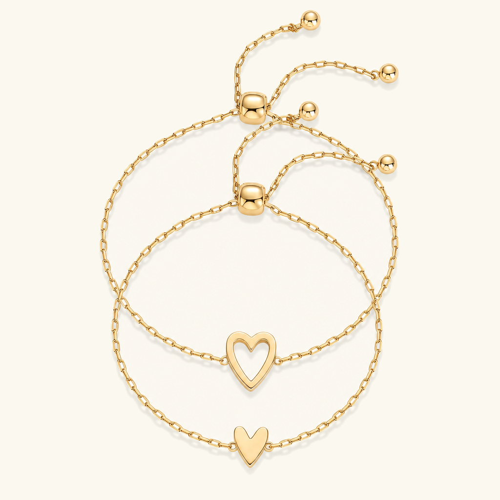 Bijpassende Hartjes Armbandenset