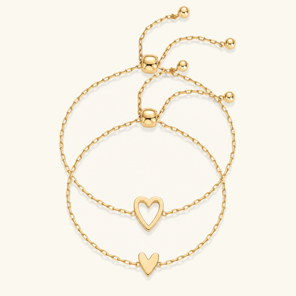Bijpassende Hartjes Armbandenset