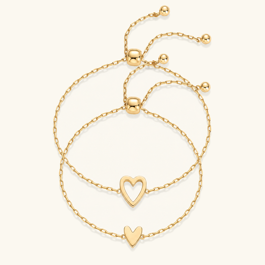 Bijpassende Hartjes Armbandenset
